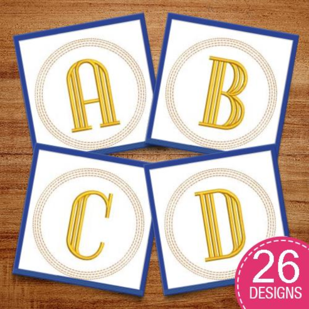 Picture of ITH Coaster Monogram Set Embroidery Design Pack
