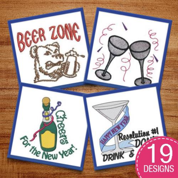Picture of Drink Embroidery Design Pack