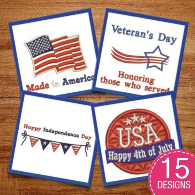 Picture of American Holidays Embroidery Design Pack