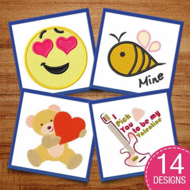 Picture of Be Mine Valentine Embroidery Design Pack