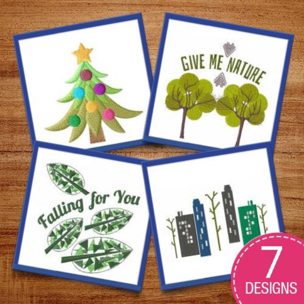 Picture of Trees & Leaves Embroidery Design Pack