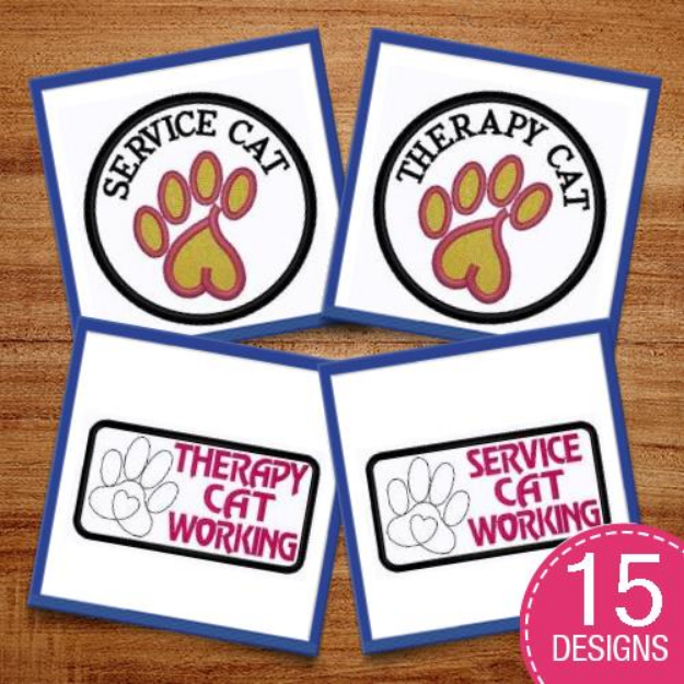Picture of Service Cat Pack 2 Embroidery Design Pack