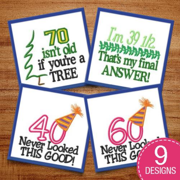 Picture of Birthday Humor Embroidery Design Pack