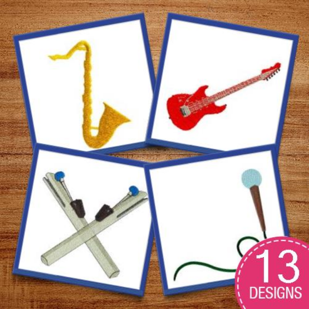 Picture of Realistic Instruments Embroidery Design Pack