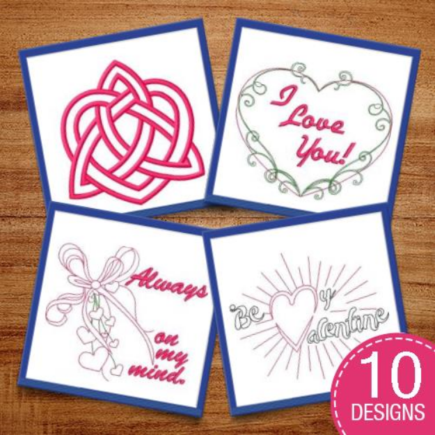 Picture of Lovely Heart Outlines Embroidery Design Pack