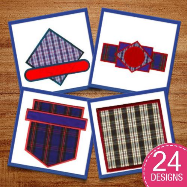 Picture of Geometric Appliques Embroidery Design Pack
