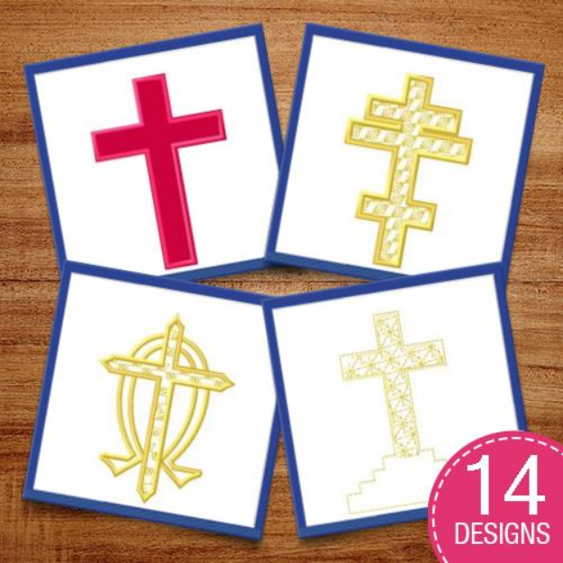 Picture of Religious Crosses Embroidery Design Pack