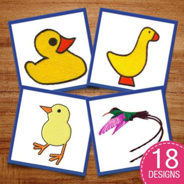 Picture of Beaks & Feathers Embroidery Design Pack
