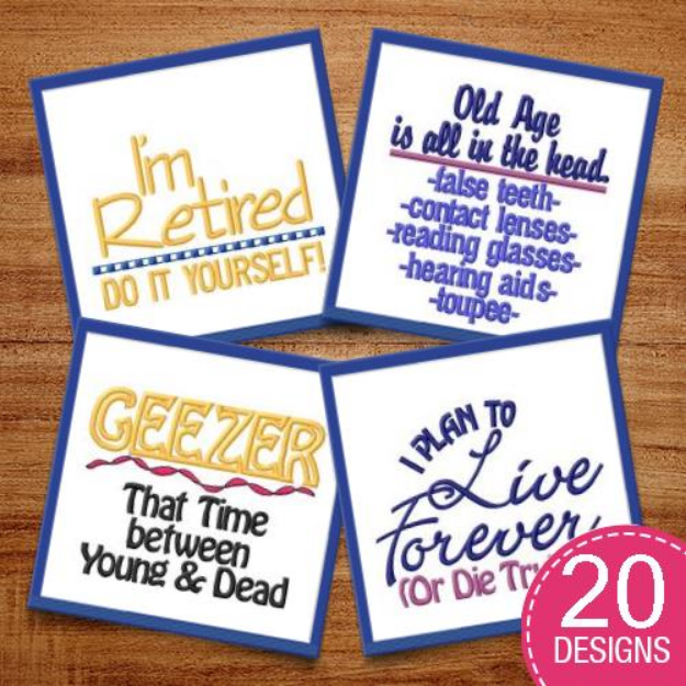 Picture of Retired Humor Embroidery Design Pack