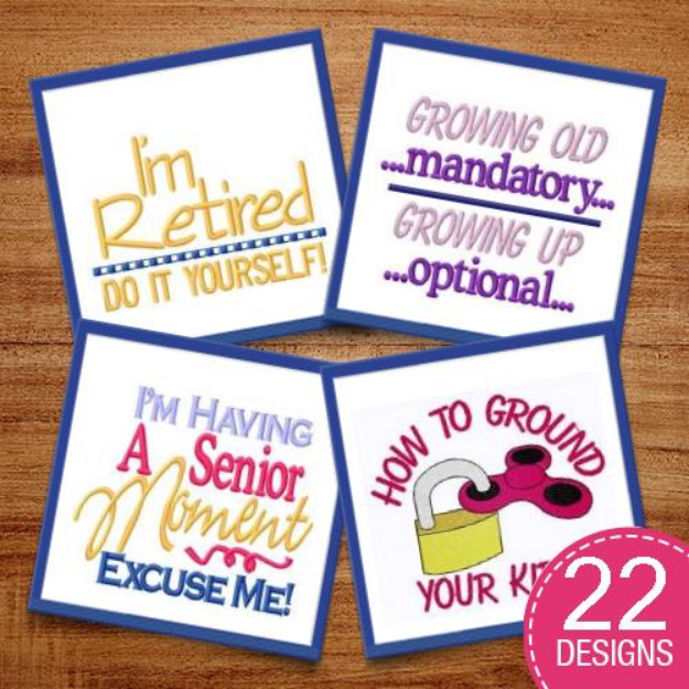 Picture of Cute & Silly Captions Embroidery Design Pack