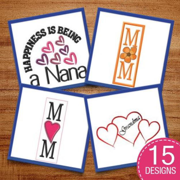 Picture of Moms & Grandmas Embroidery Design Pack