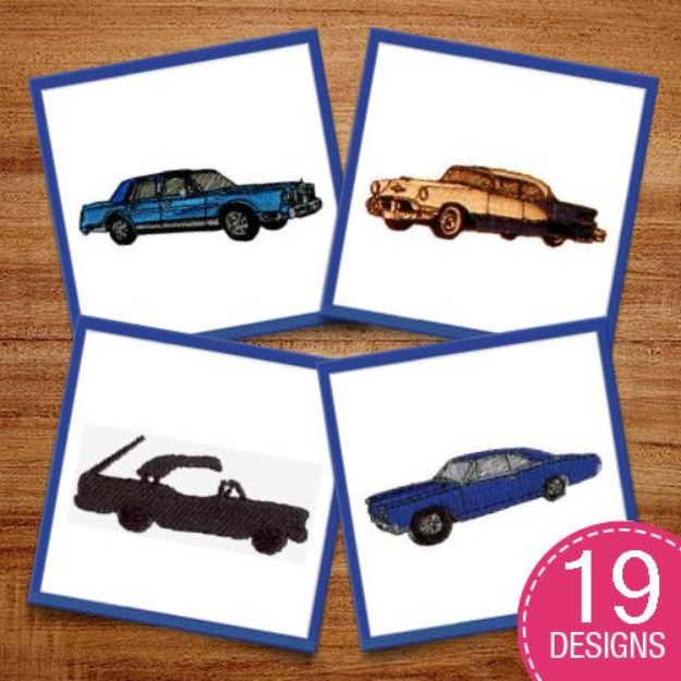 Picture of Realistic Classic Car Embroidery Design Pack