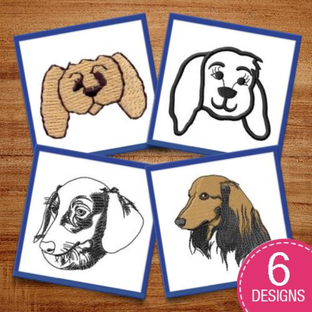 Picture of Furry Friend Faces Embroidery Design Pack