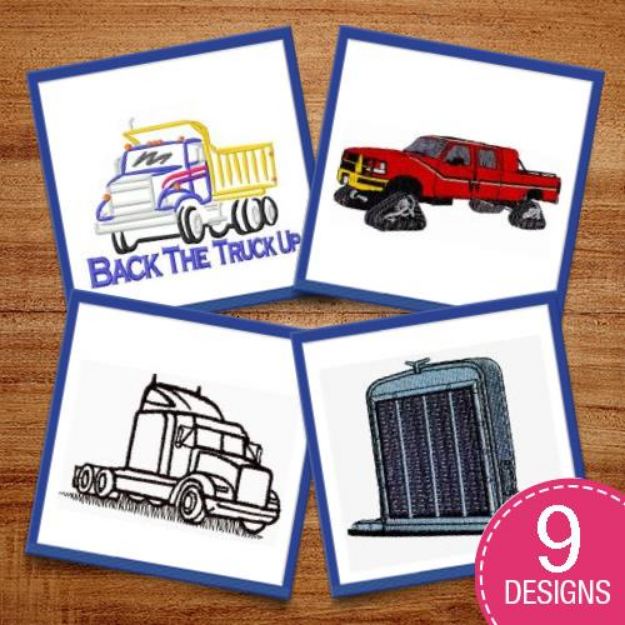 Picture of Big Trucks Embroidery Design Pack