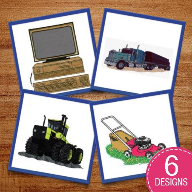 Picture of Realistic Tools & Vehicles Embroidery Design Pack