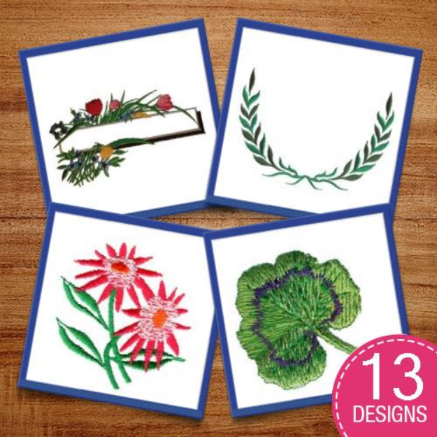 Picture of Decorate With Flowers Embroidery Design Pack