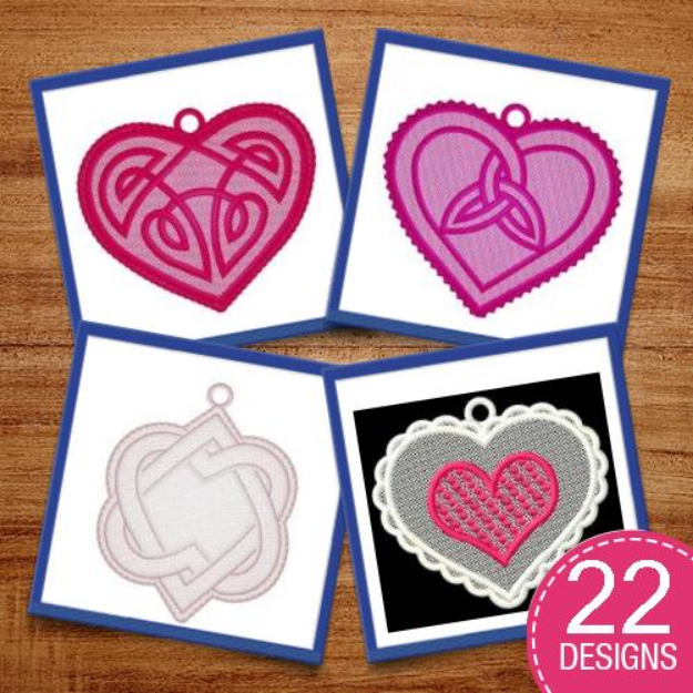 Picture of Delicate FSL Hearts Embroidery Design Pack