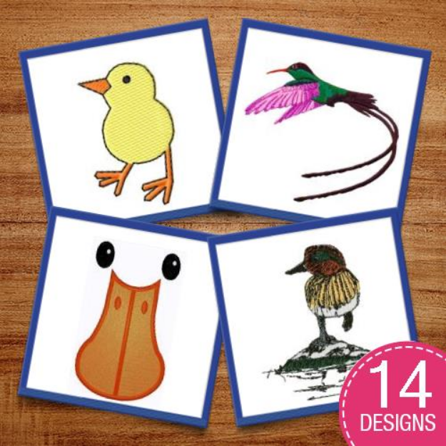 Picture of Fluff Your Feathers Embroidery Design Pack