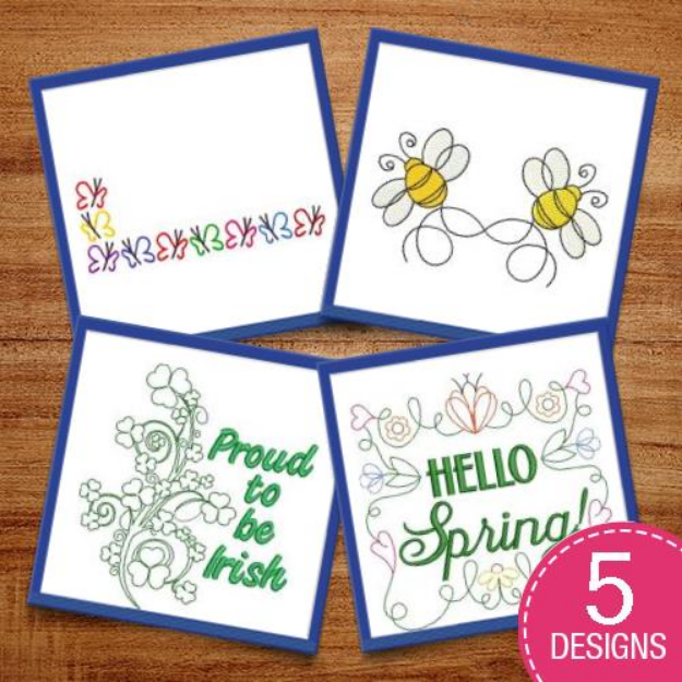 Picture of Springtime Swirls Embroidery Design Pack