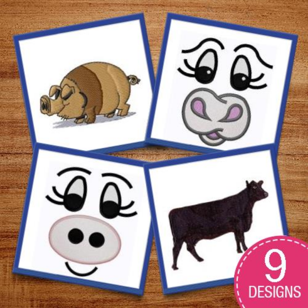 Picture of Farm Livestock Embroidery Design Pack