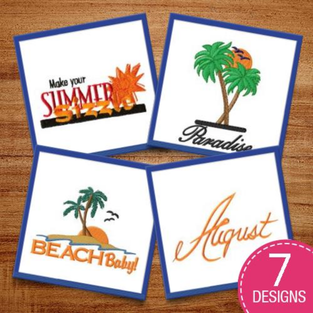 Picture of Summer Beach Paradise! Embroidery Design Pack