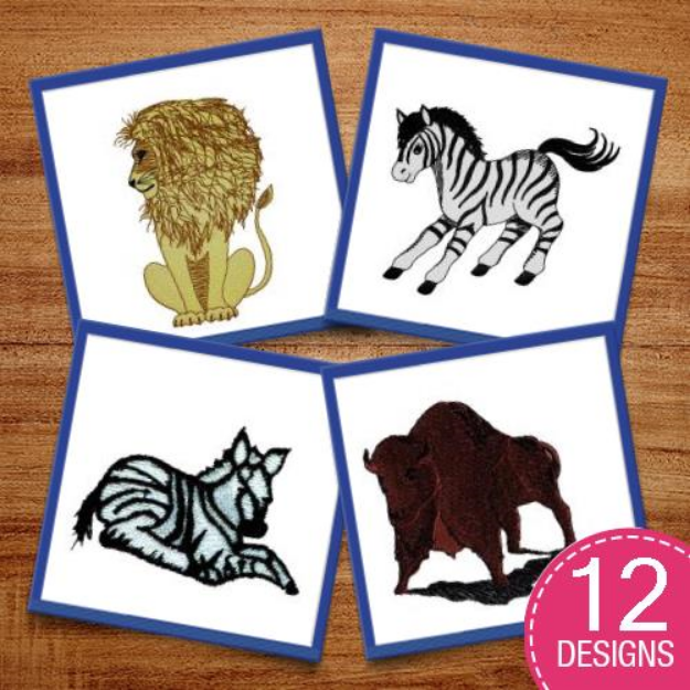 Picture of Wild Animals Embroidery Design Pack