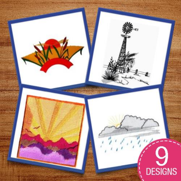 Picture of Landscape & Sky Scenes  Embroidery Design Pack