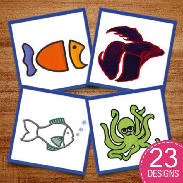 Picture of Sea Animals Embroidery Design Pack