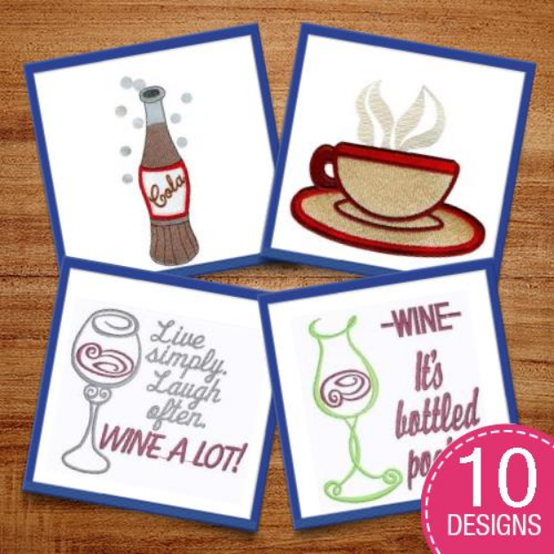 Picture of Want A Drink? Embroidery Design Pack