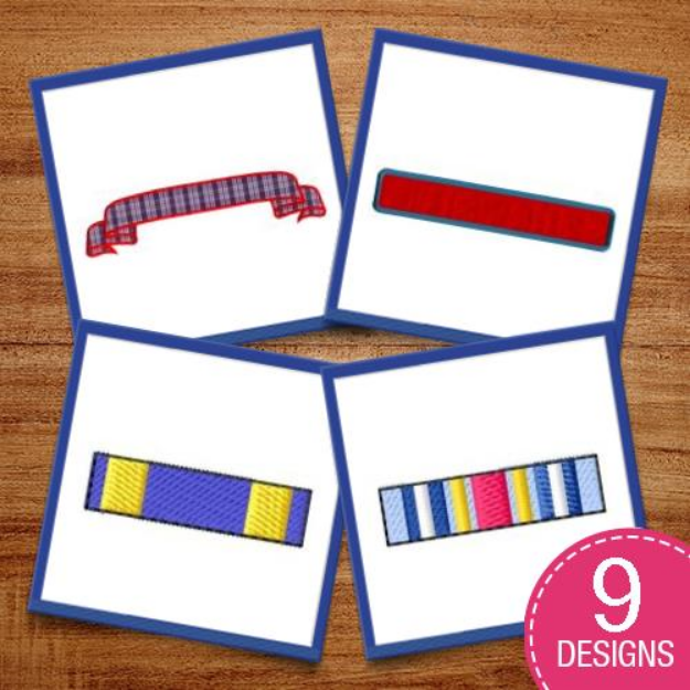 Picture of Ribbons & Banners Embroidery Design Pack