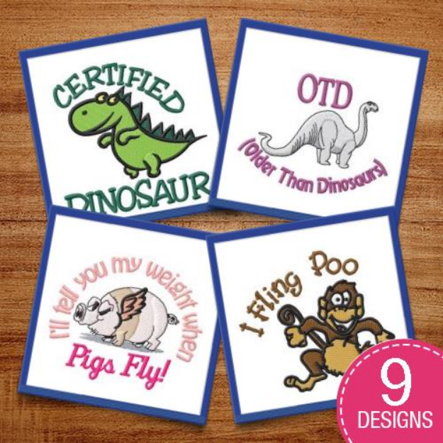 Picture of Funny Captions & Sayings Embroidery Design Pack