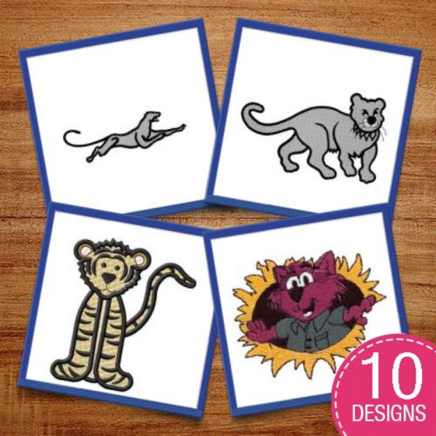 Big Cat Fever Embroidery Design Pack