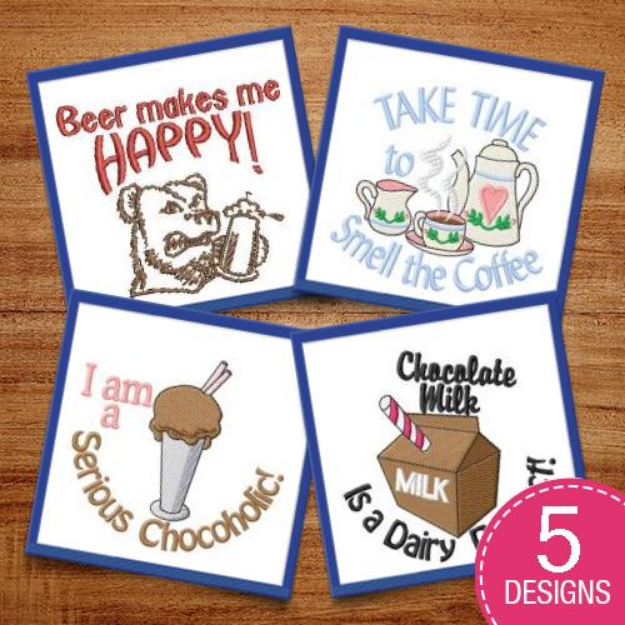 Picture of Fun Drinks Embroidery Design Pack