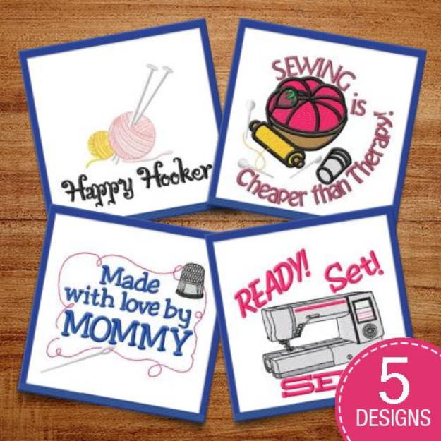 Picture of Sewing, Cheaper Than Therapy! Embroidery Design Pack