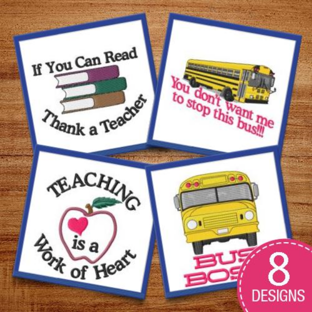 Picture of Thank A Teach Embroidery Design Pack