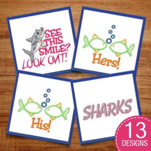 Picture of Fishy Fun Embroidery Design Pack