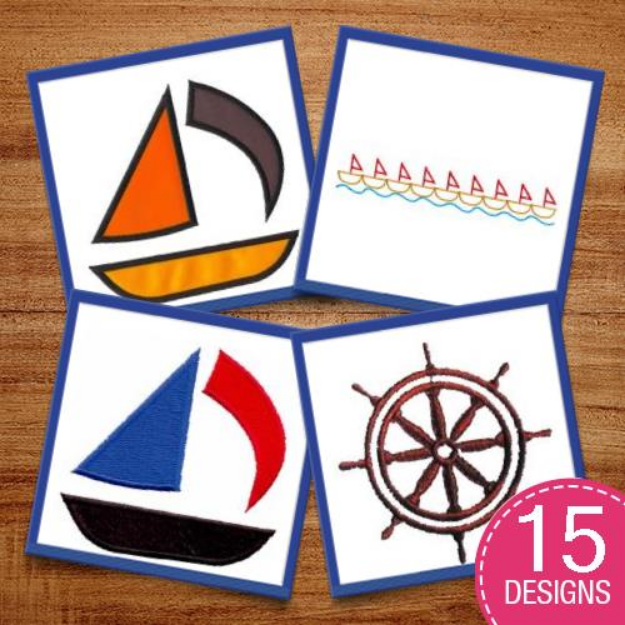 Picture of Sail Away Embroidery Design Pack