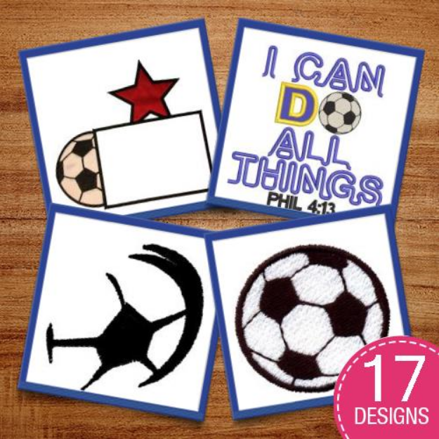 Picture of Score A Goal Embroidery Design Pack