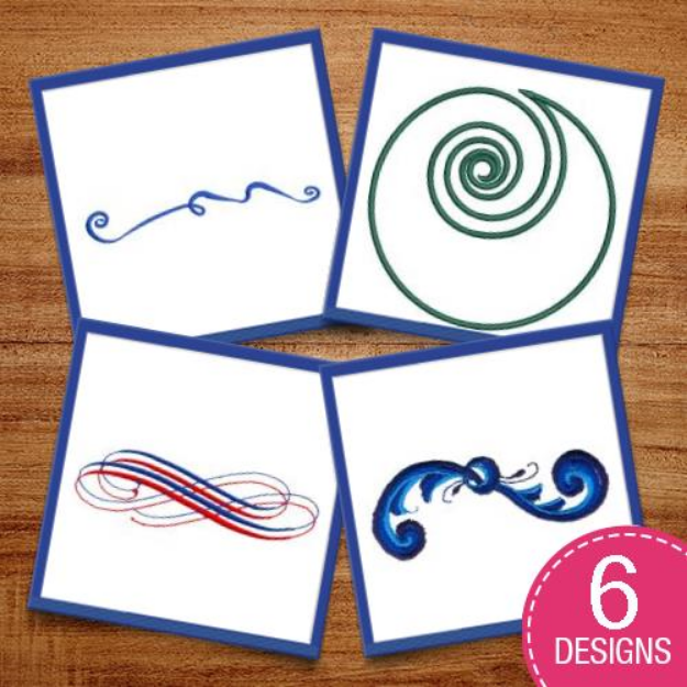 Picture of Embellished Swirls Embroidery Design Pack