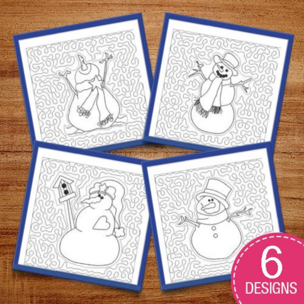 Picture of Snowman Quilt Blocks Embroidery Design Pack