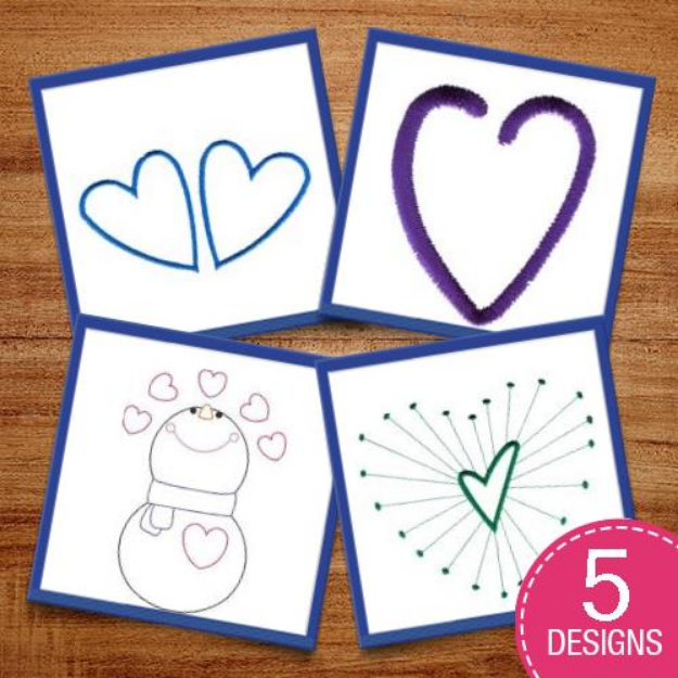 Picture of Hearts Full Of Love Embroidery Design Pack