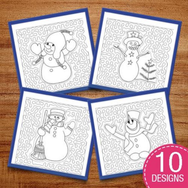 Picture of Stippled Quilt Blocks Embroidery Design Pack