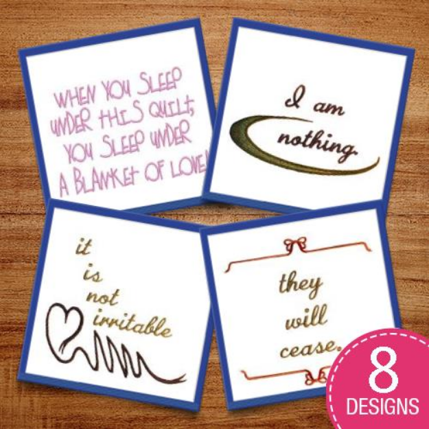 Picture of Loving Sayings Embroidery Design Pack