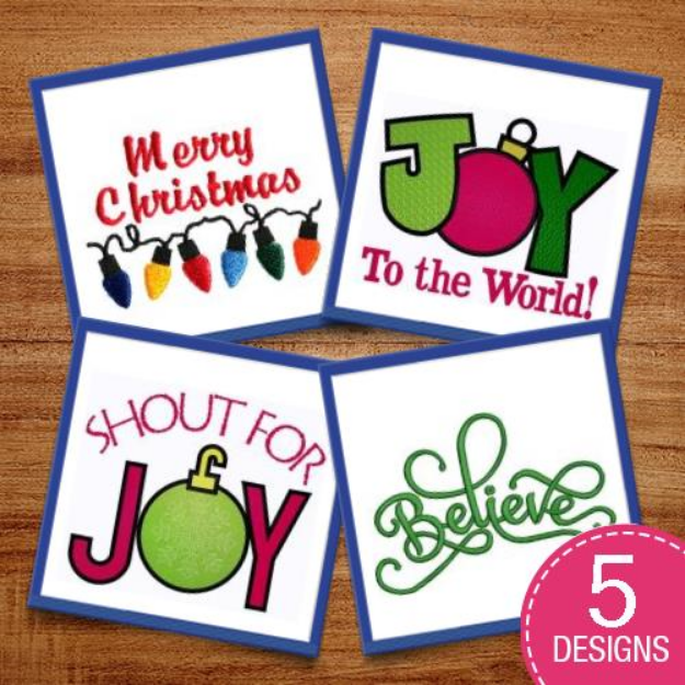 Picture of Joy To The World Embroidery Design Pack
