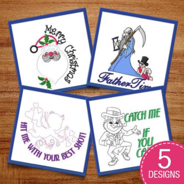 Picture of Holiday Characters Embroidery Design Pack