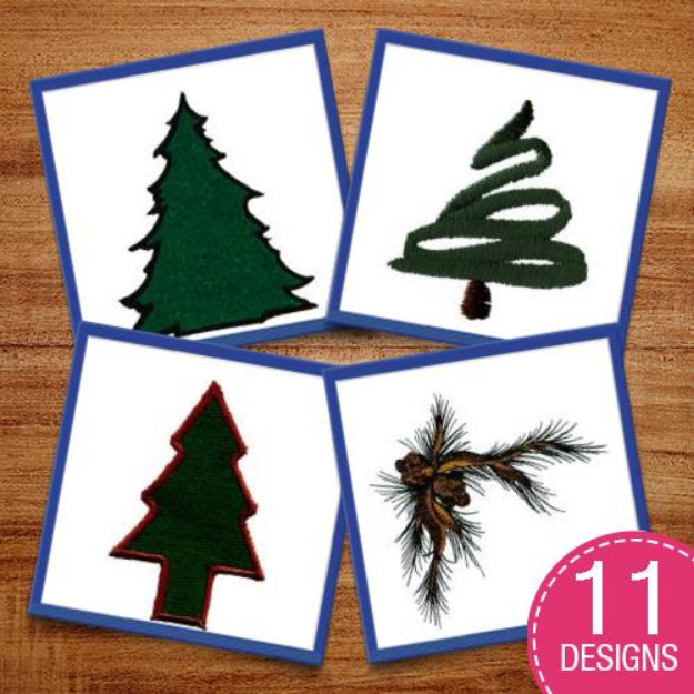Picture of Evergreen Trees Embroidery Design Pack