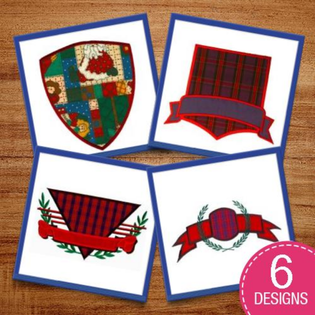 Picture of Applique Crests & Shields Embroidery Design Pack