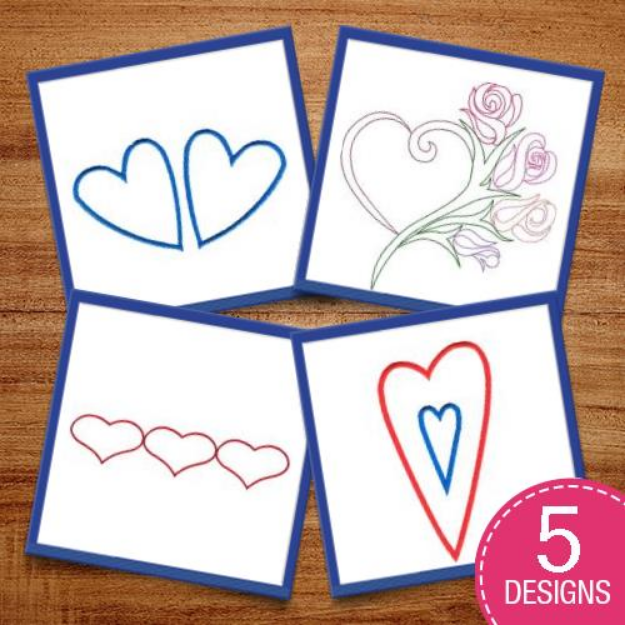 Picture of Hearts & Roses Embroidery Design Pack