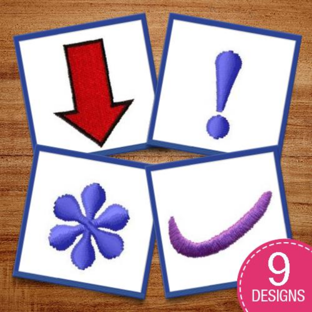 Picture of Punctuation & Signs Embroidery Design Pack