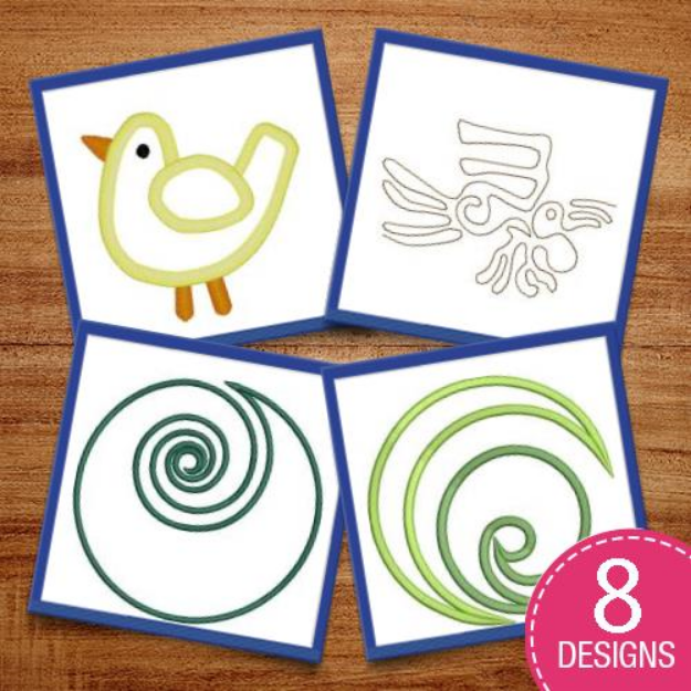 Picture of Birds & Swirls Embroidery Design Pack